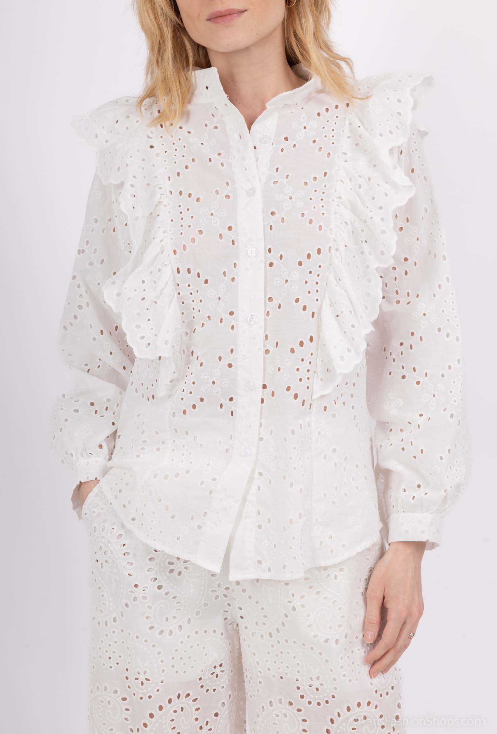 Grossiste SOGGO - Chemise broderie avec volant