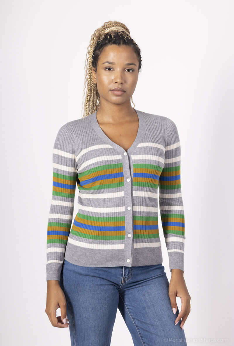 Grossiste SOGGO - Gilet fin raye