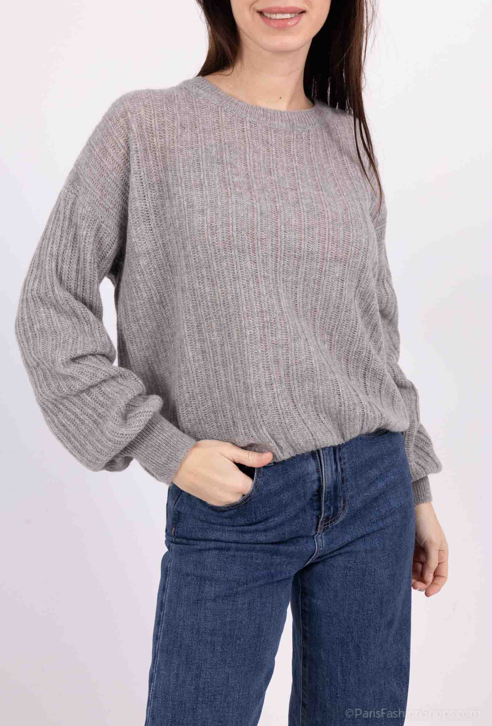 Grossiste SOGGO - pull manche longue , élastique sur le bas , angora et laine