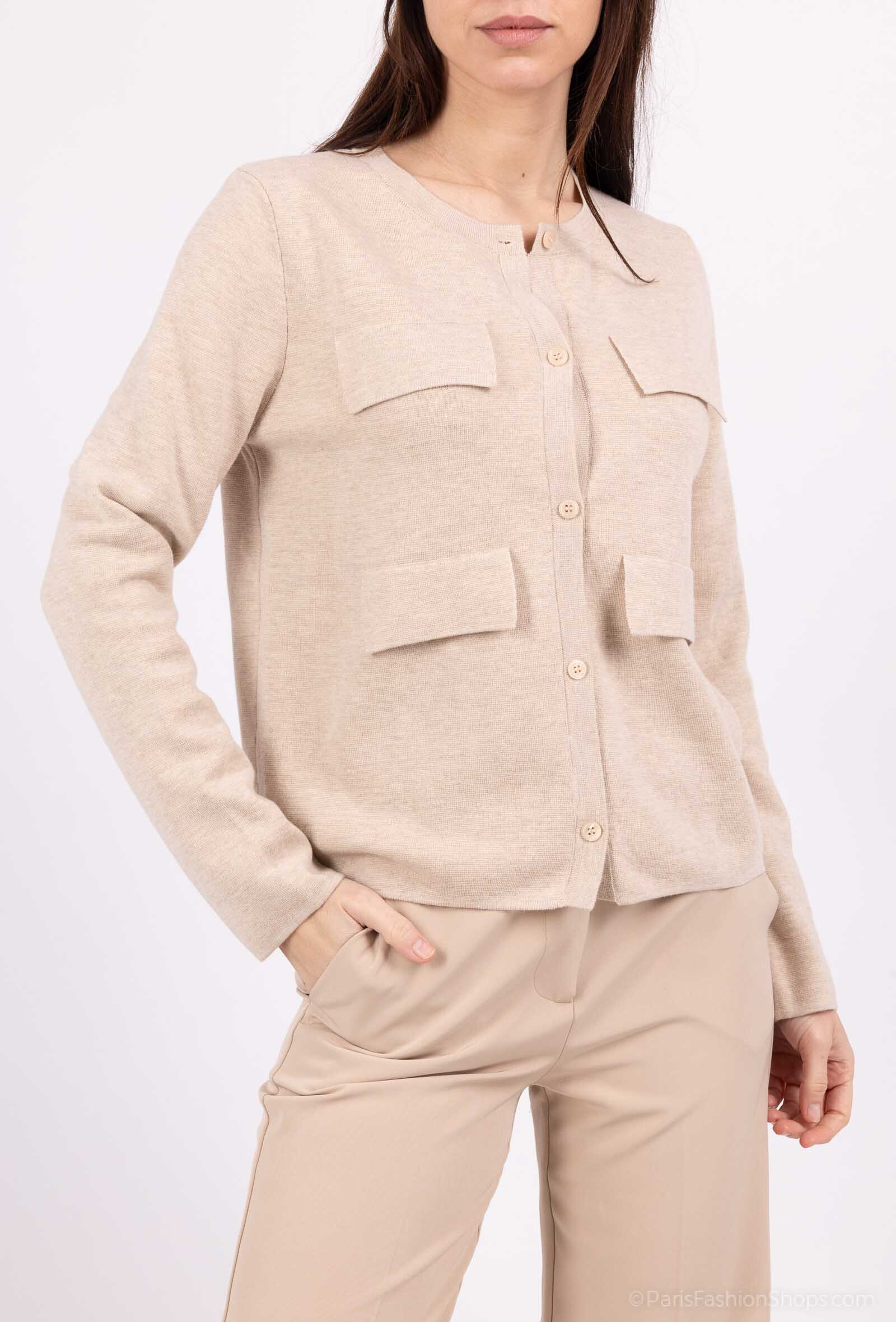 Grossiste SOGGO - gilet manche longue avec détails poches