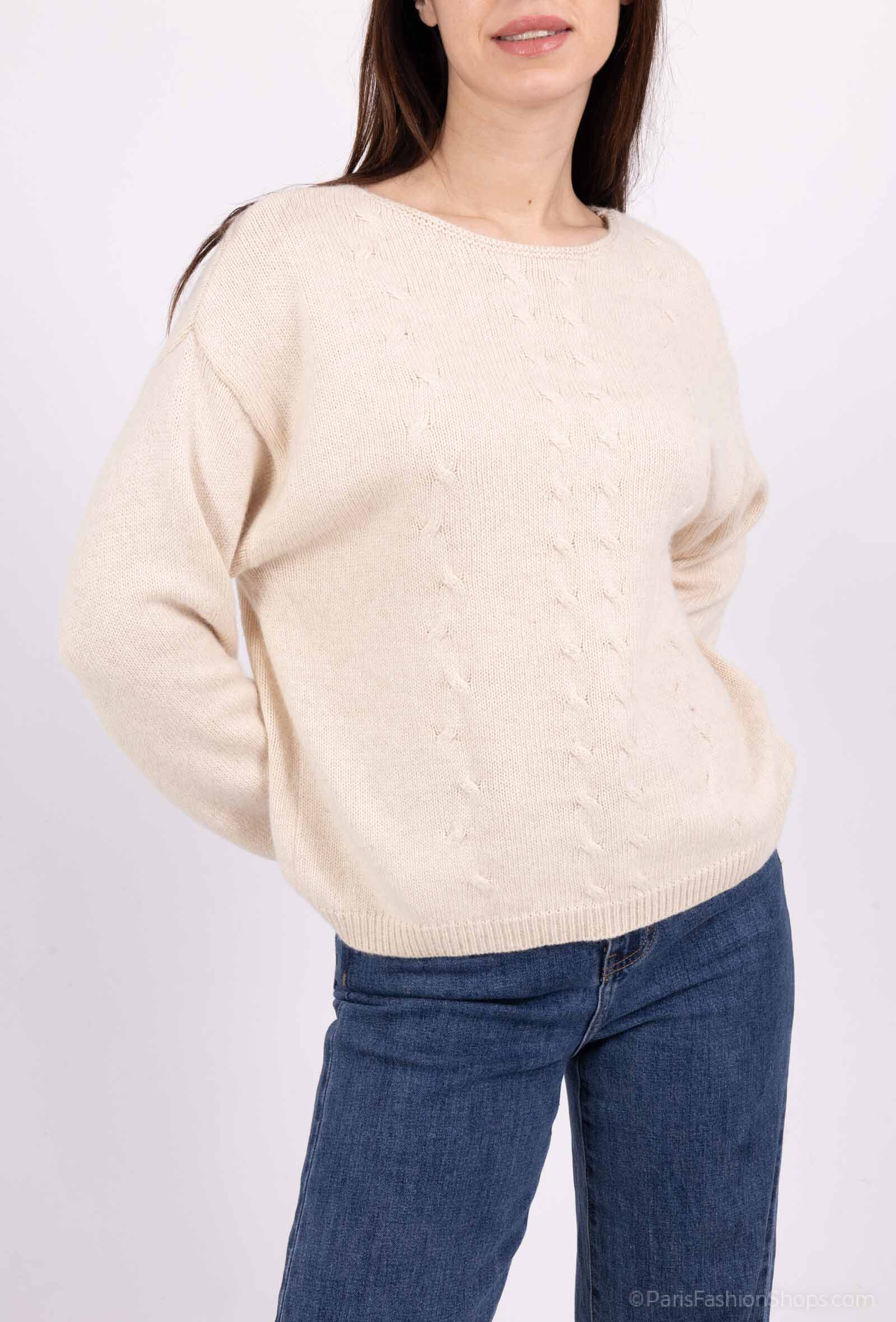 Grossiste SOGGO - Pull manche longue avec détail laine et angora