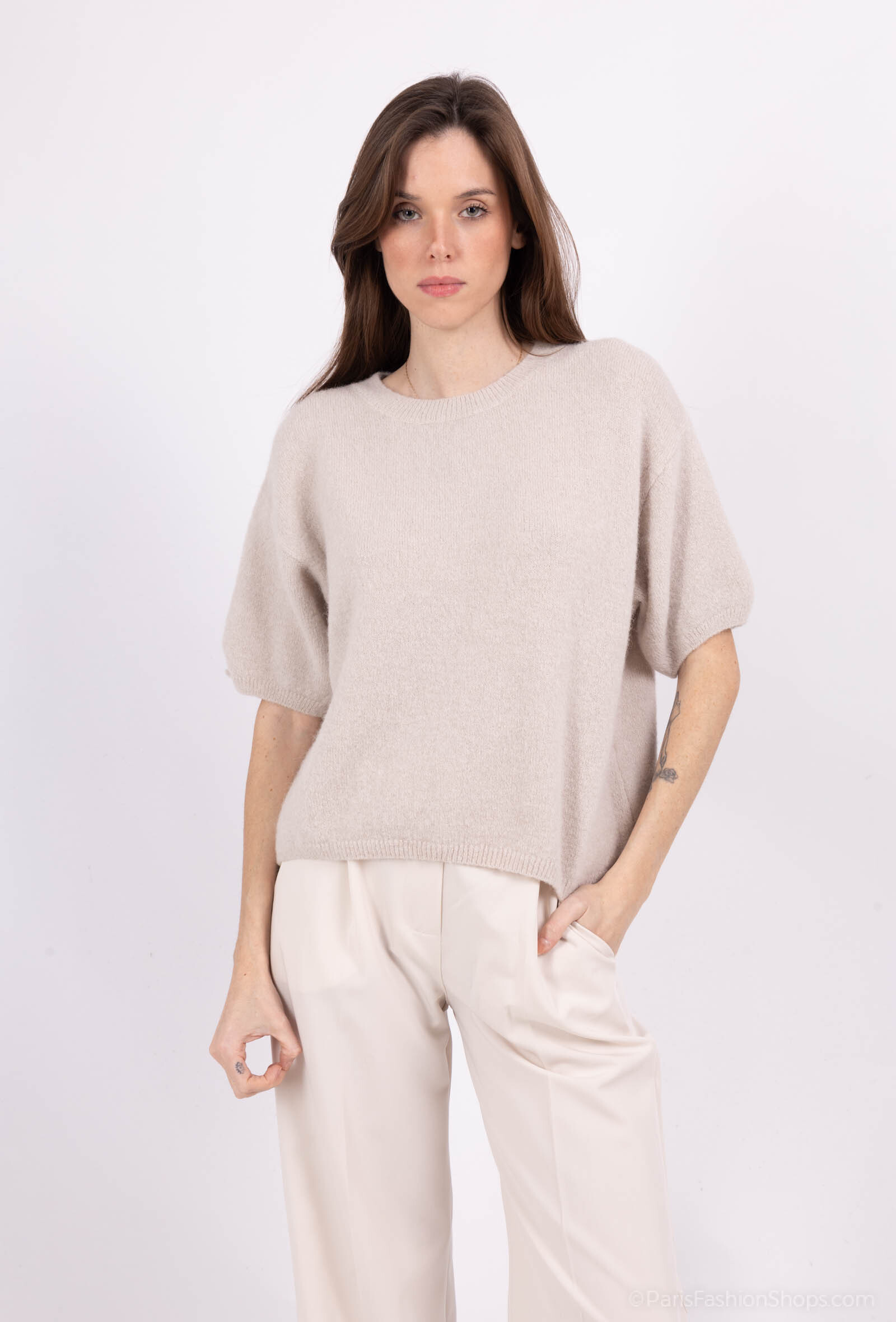 Grossiste SOGGO - Pull manche courte col rond