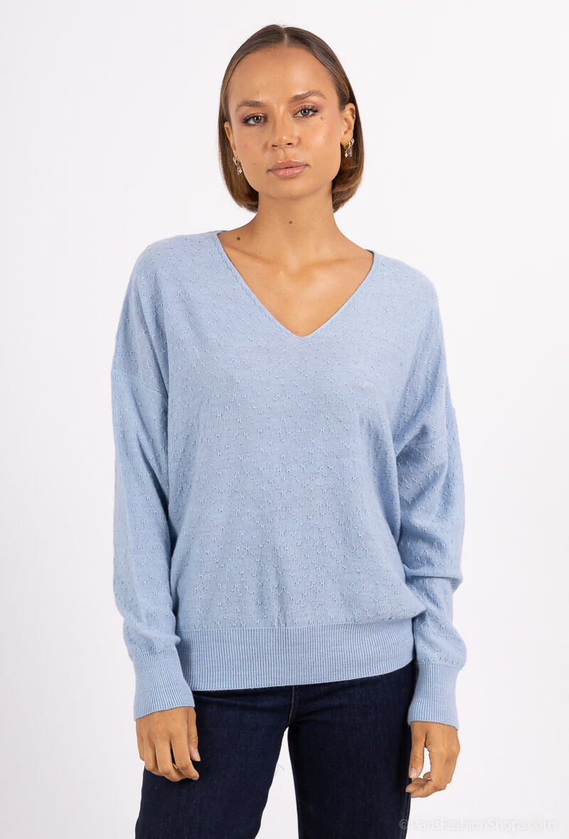 Grossiste SOGGO - pull fin manche longue col V