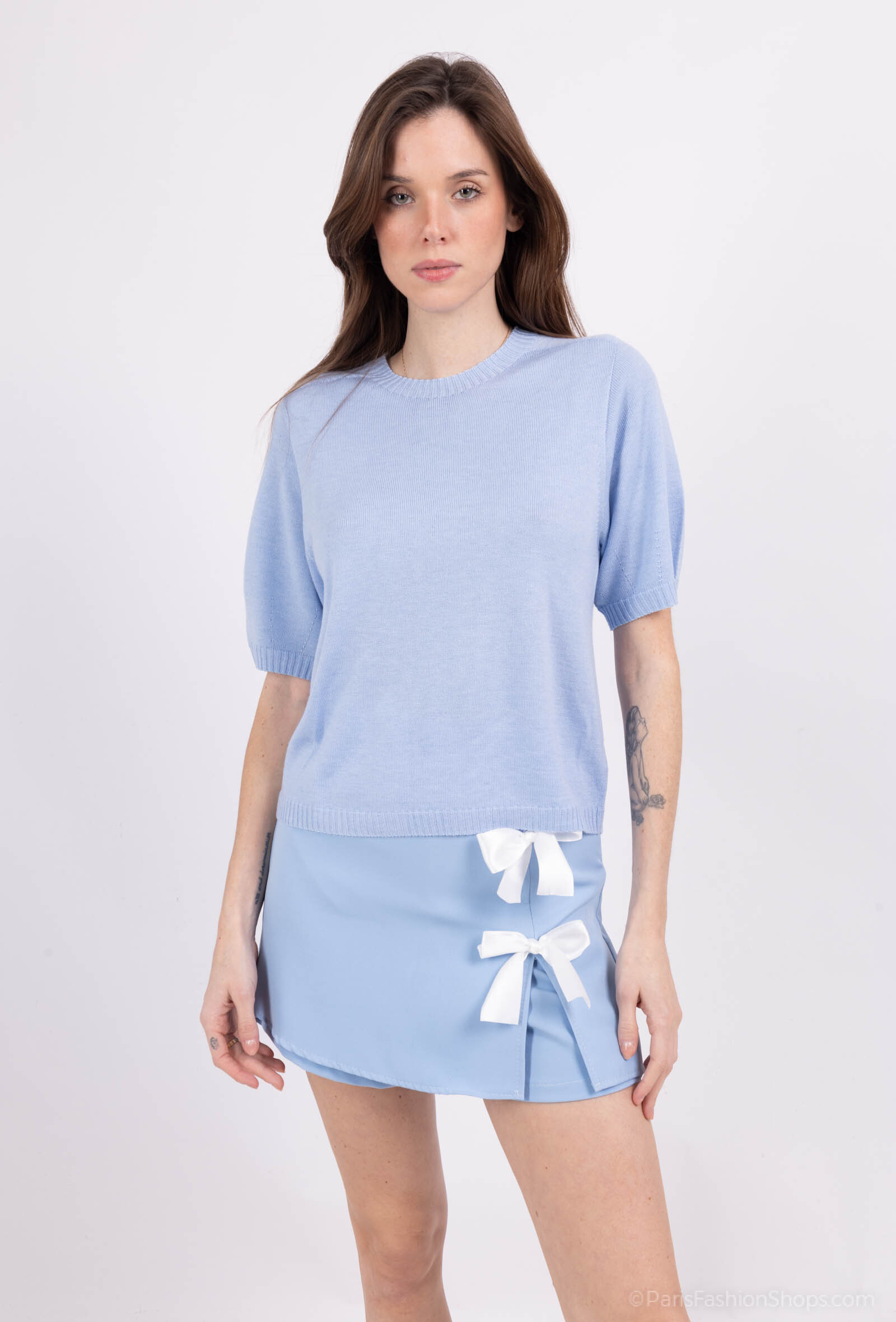 Grossiste SOGGO - Pull manche courte en laine