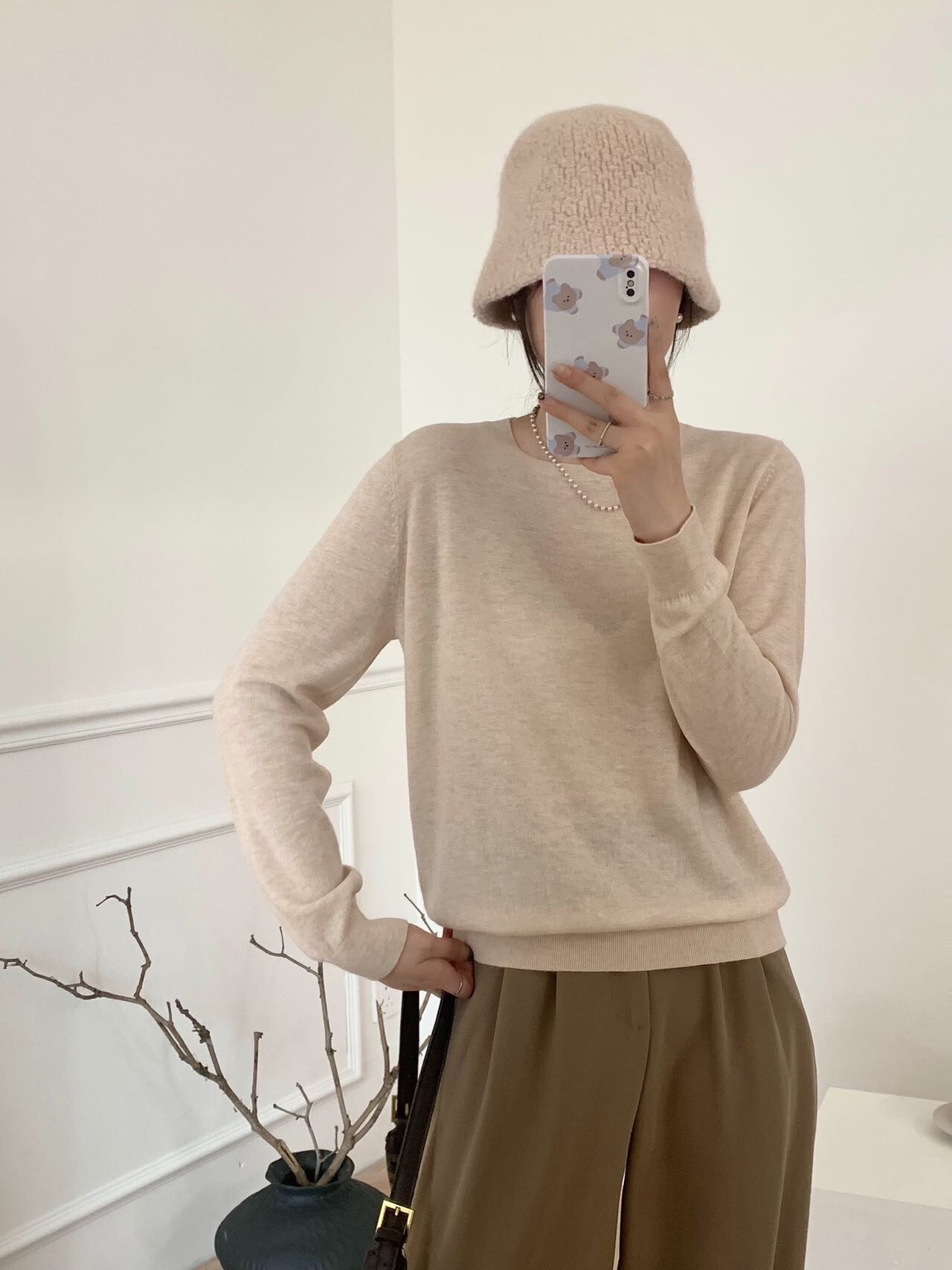 Grossiste SOGGO - Pull fin manche longue en laine col rond