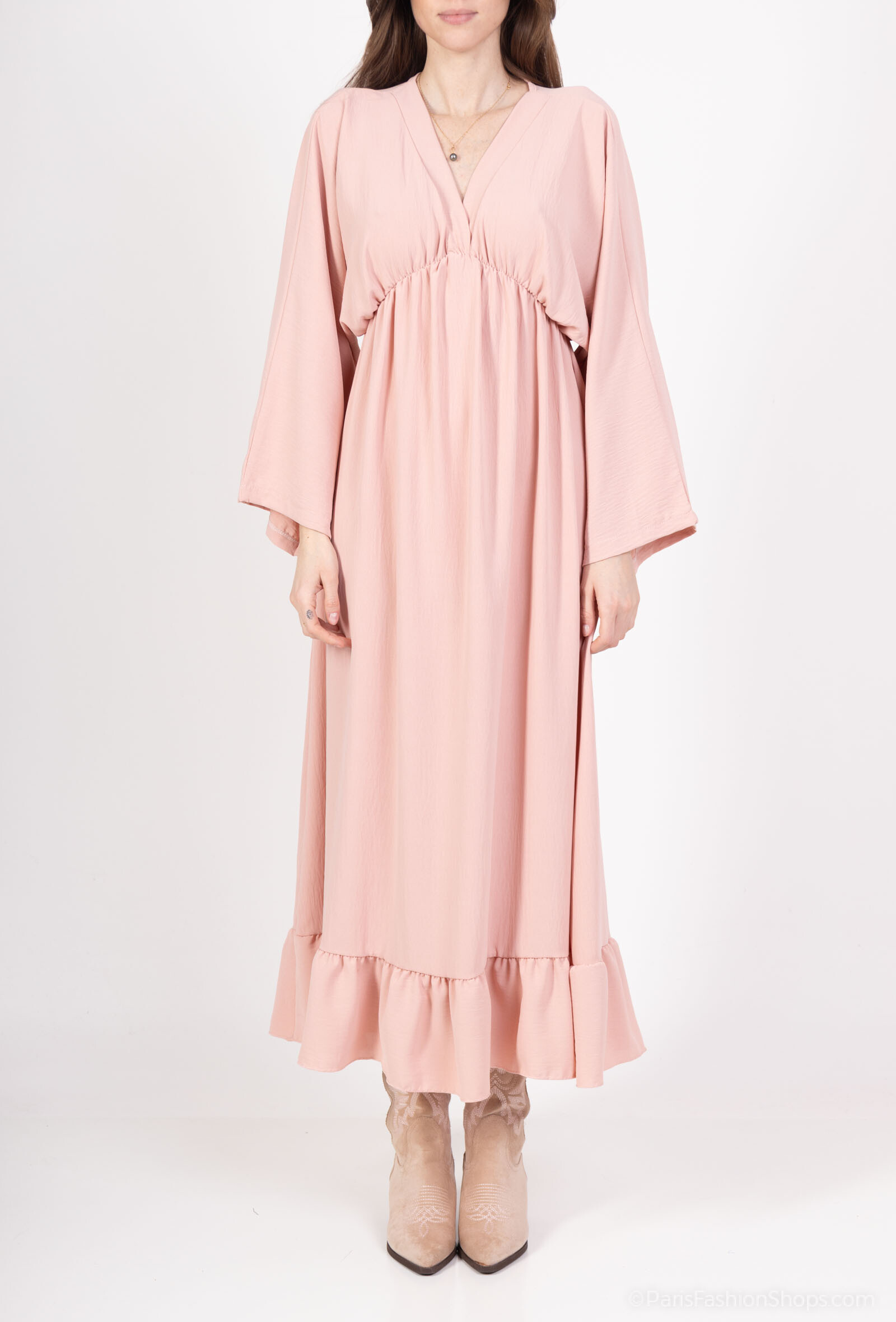 Grossiste SOGGO - Robe manche longue col V fluide