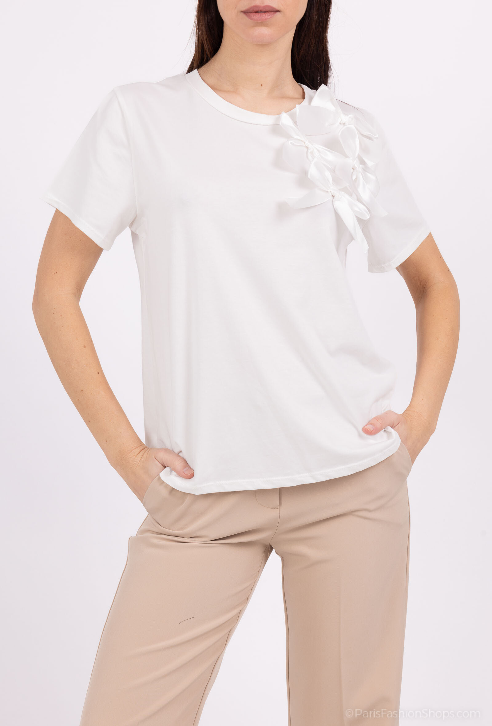 Grossiste SOGGO - T-shirt coton, noeud