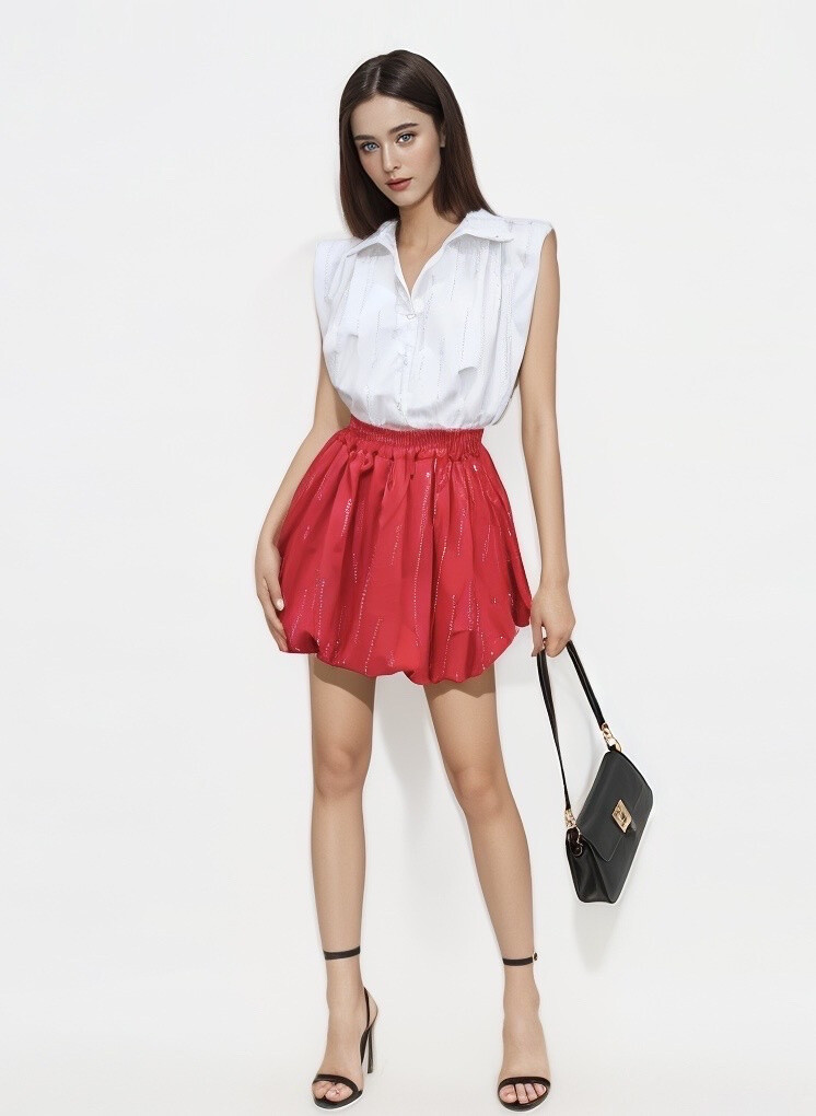 Grossiste SOGGO - top en coton sans manche avec détail strass