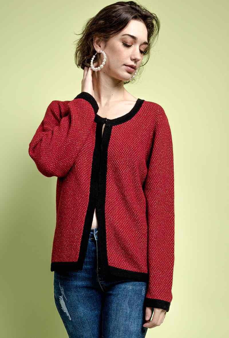 Wholesaler Soie pour Soi - Shiny bicolor cardigan