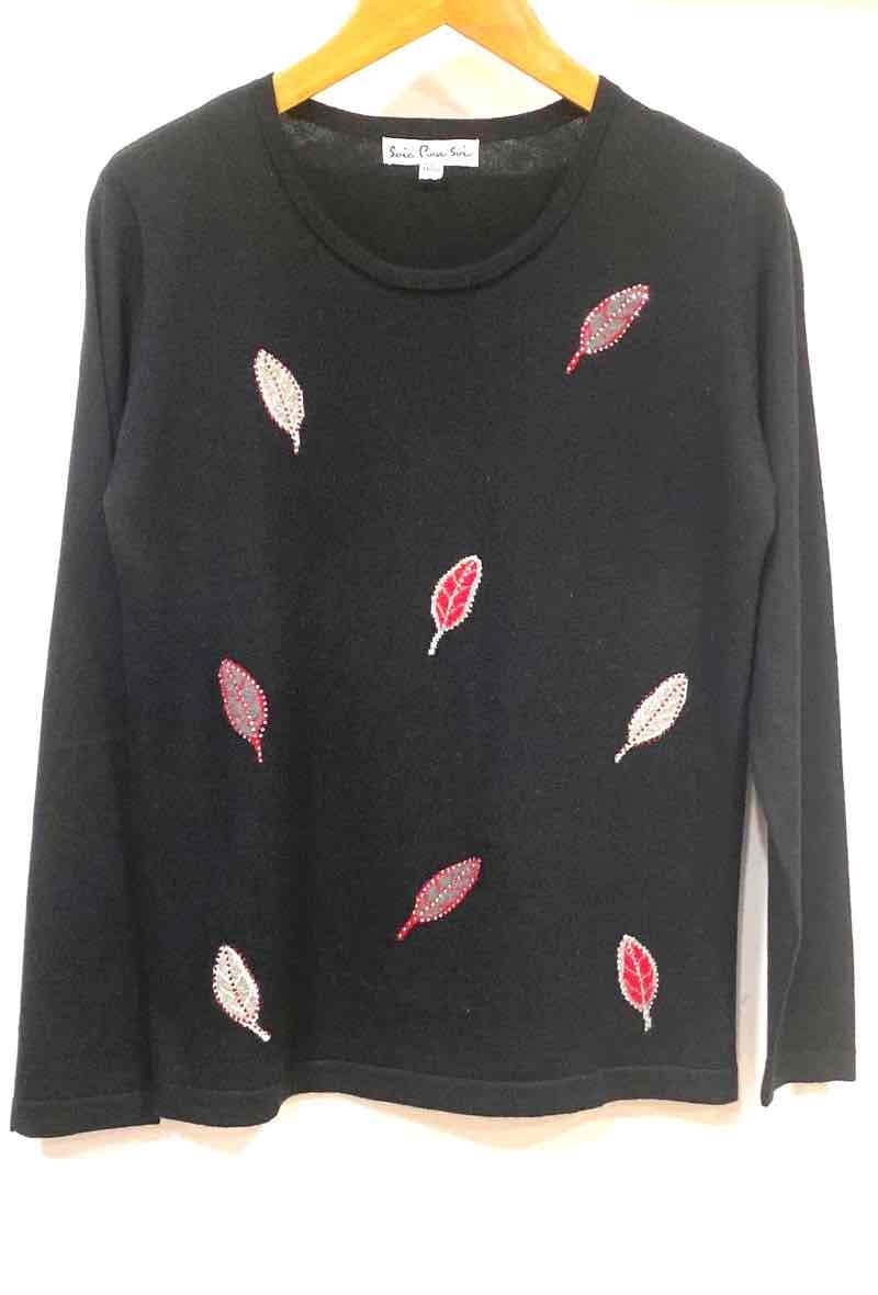 Wholesaler Soie pour Soi - Cotton silk knit sweater leaves