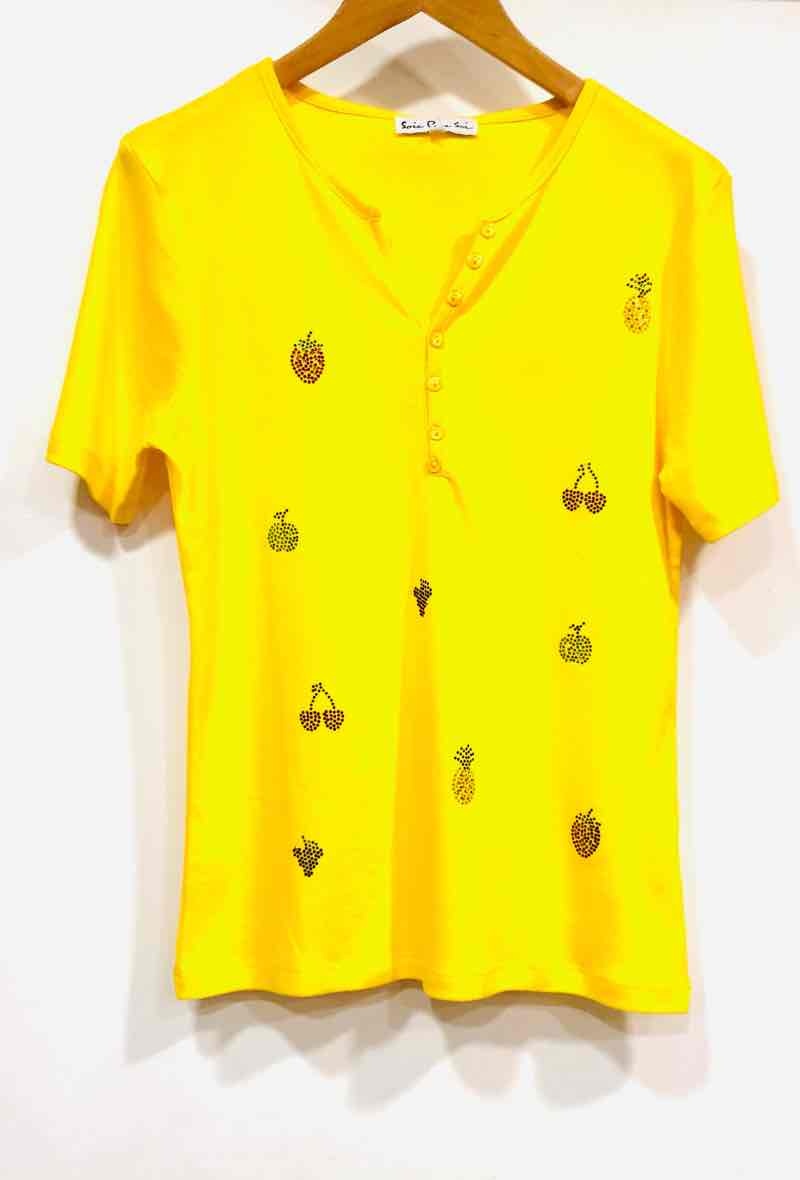 Wholesaler Soie pour Soi - Cotton t-shirt with fruits