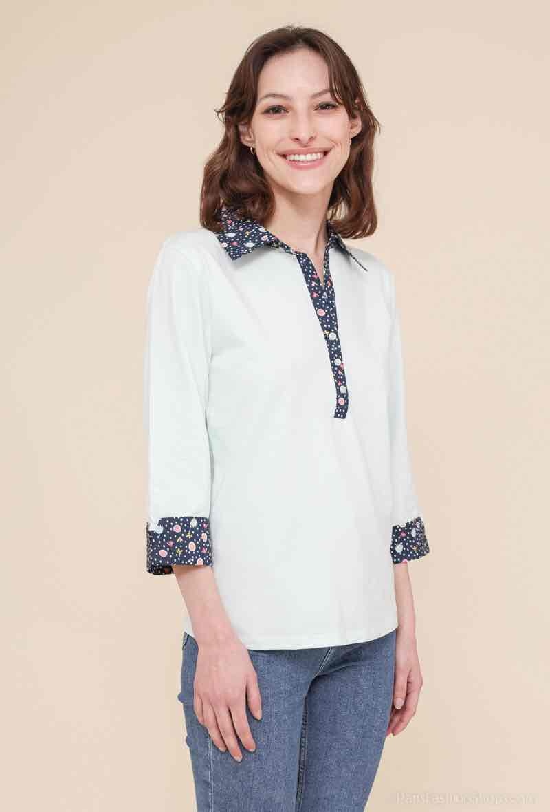 Wholesaler Soie pour Soi - Cotton Polo with printed detail