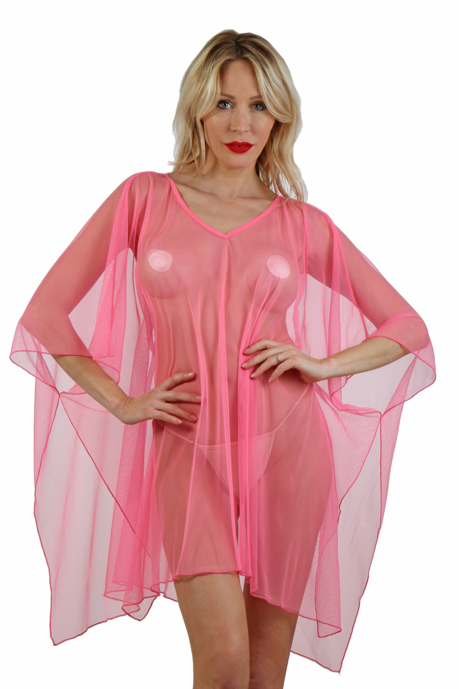 Grossiste SOISBELLE - Top Poncho en tulle manches larges