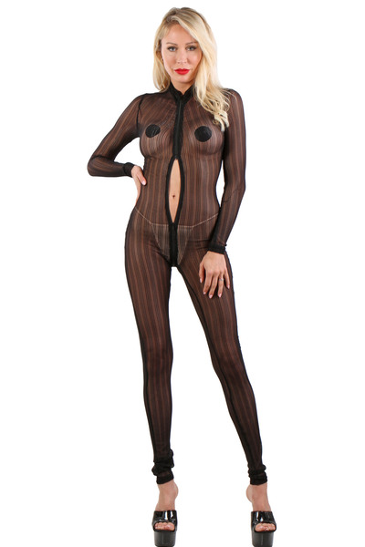 Grossiste SOISBELLE - Combinaison Catsuit Transparente à Zip Effet Scintillant Grossiste SOISBELLE - Combinaison Catsuit Transparente à Zip Effet Scintillant