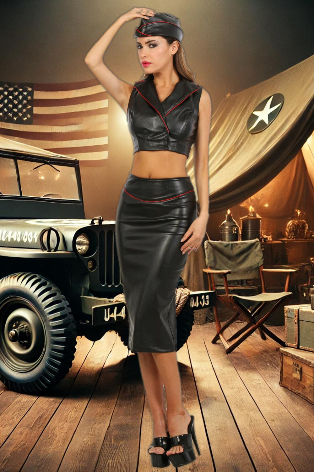 Grossiste SOISBELLE - Ensemble Soldate Pin-Up Vintage