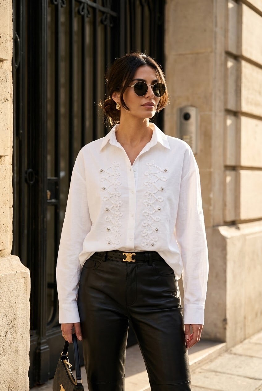 Grossiste SOKY & SOKA - Chemise femme broderies style officier