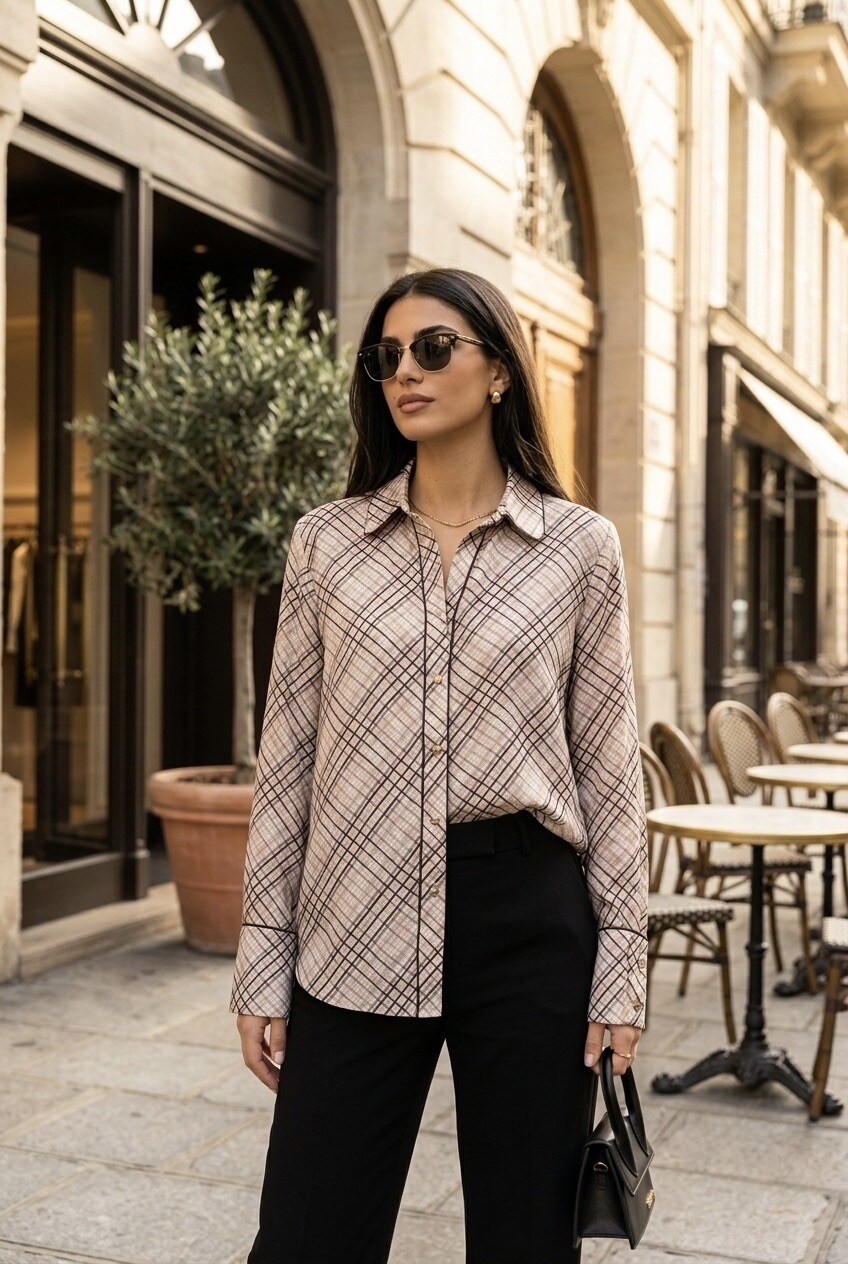 Grossiste SOKY & SOKA - Chemise femme fluide à carreaux