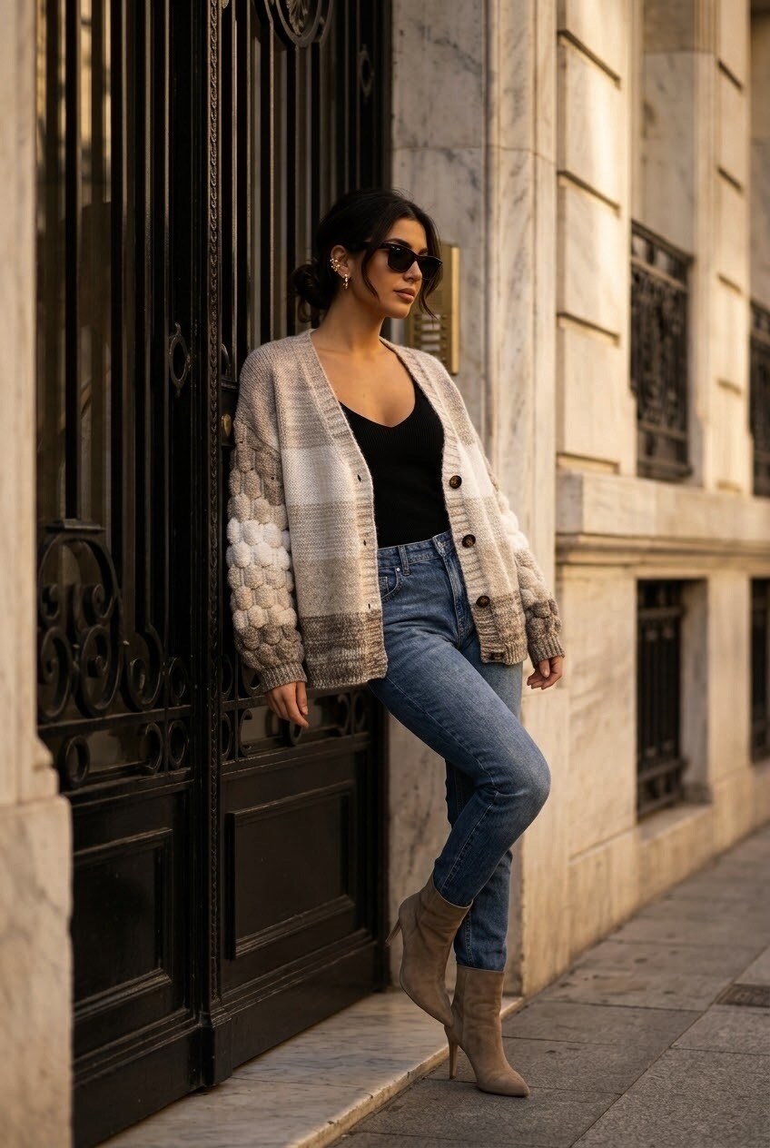 Grossiste SOKY & SOKA - Gilet femme maille dégradée boutonné