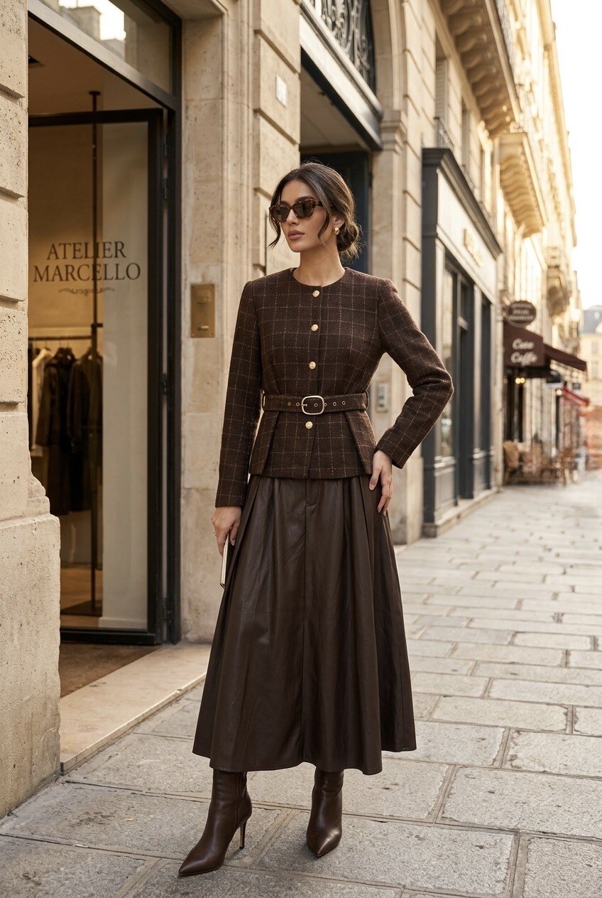 Grossiste SOKY & SOKA - Jupe femme longue en simili cuir