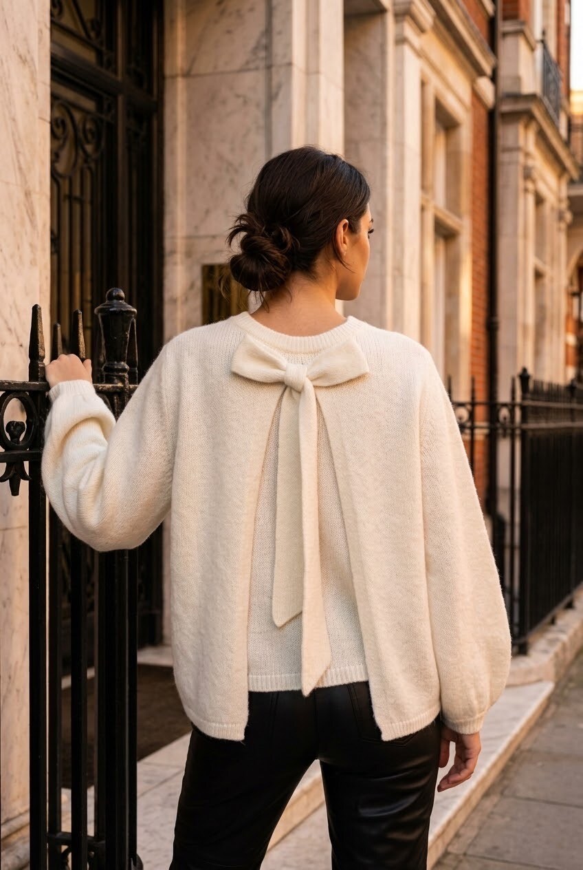 Grossiste SOKY & SOKA - Pull femme dos ouvert nœud