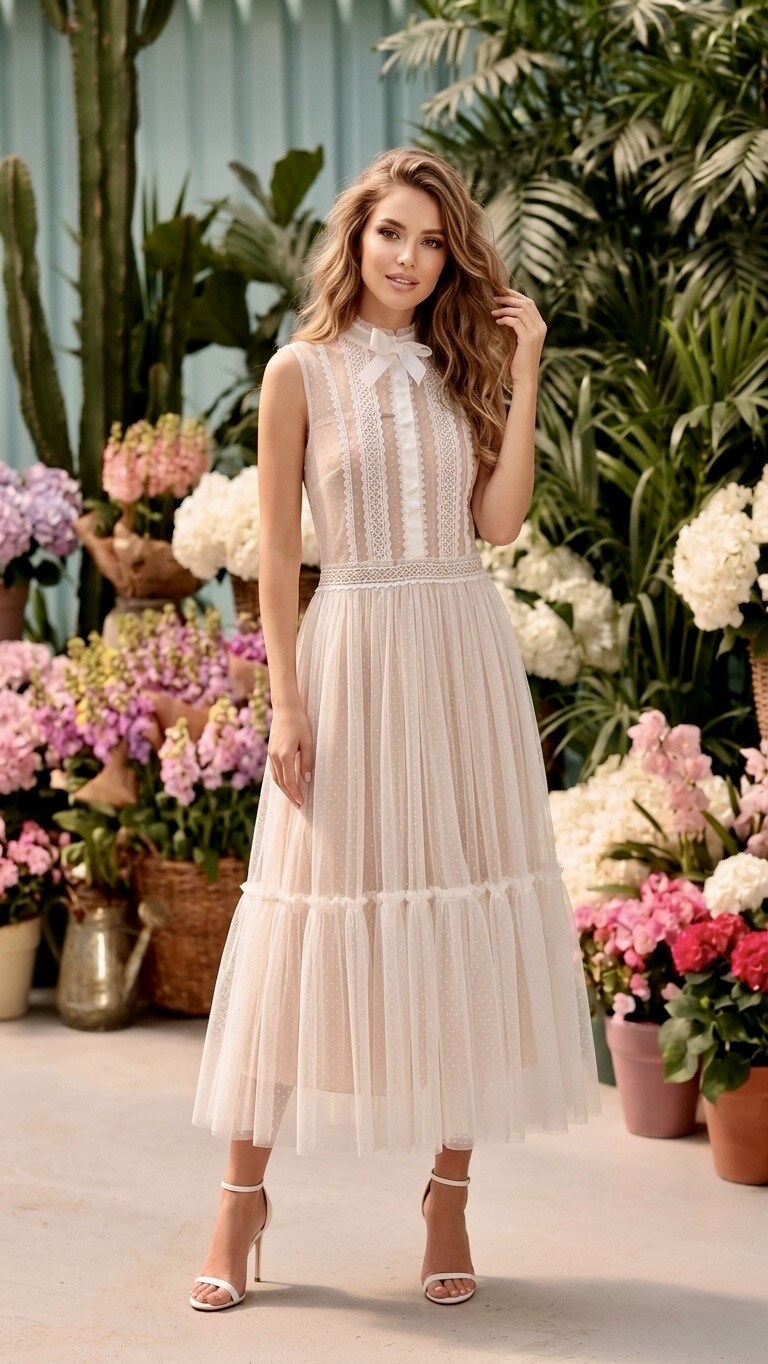 Grossiste SOKY & SOKA - Robe fluide romantique aérienne raffinée