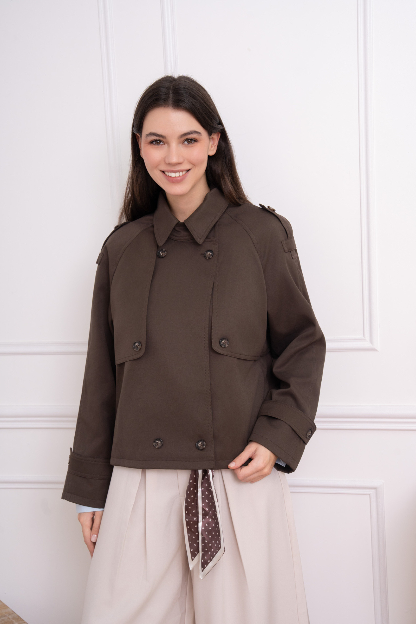 Grossiste SOKY & SOKA - Trench court femme boutonné