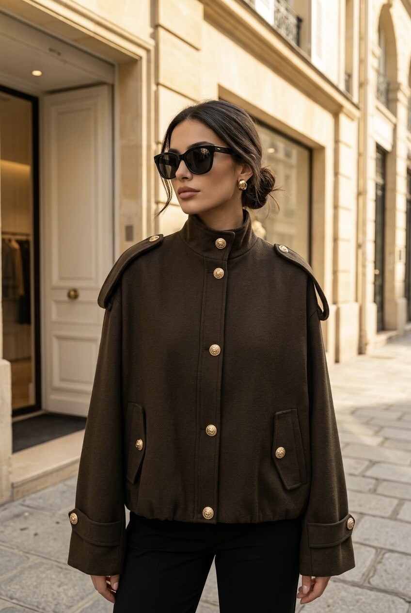 Grossiste SOKY & SOKA - Veste femme col montant boutons dorés