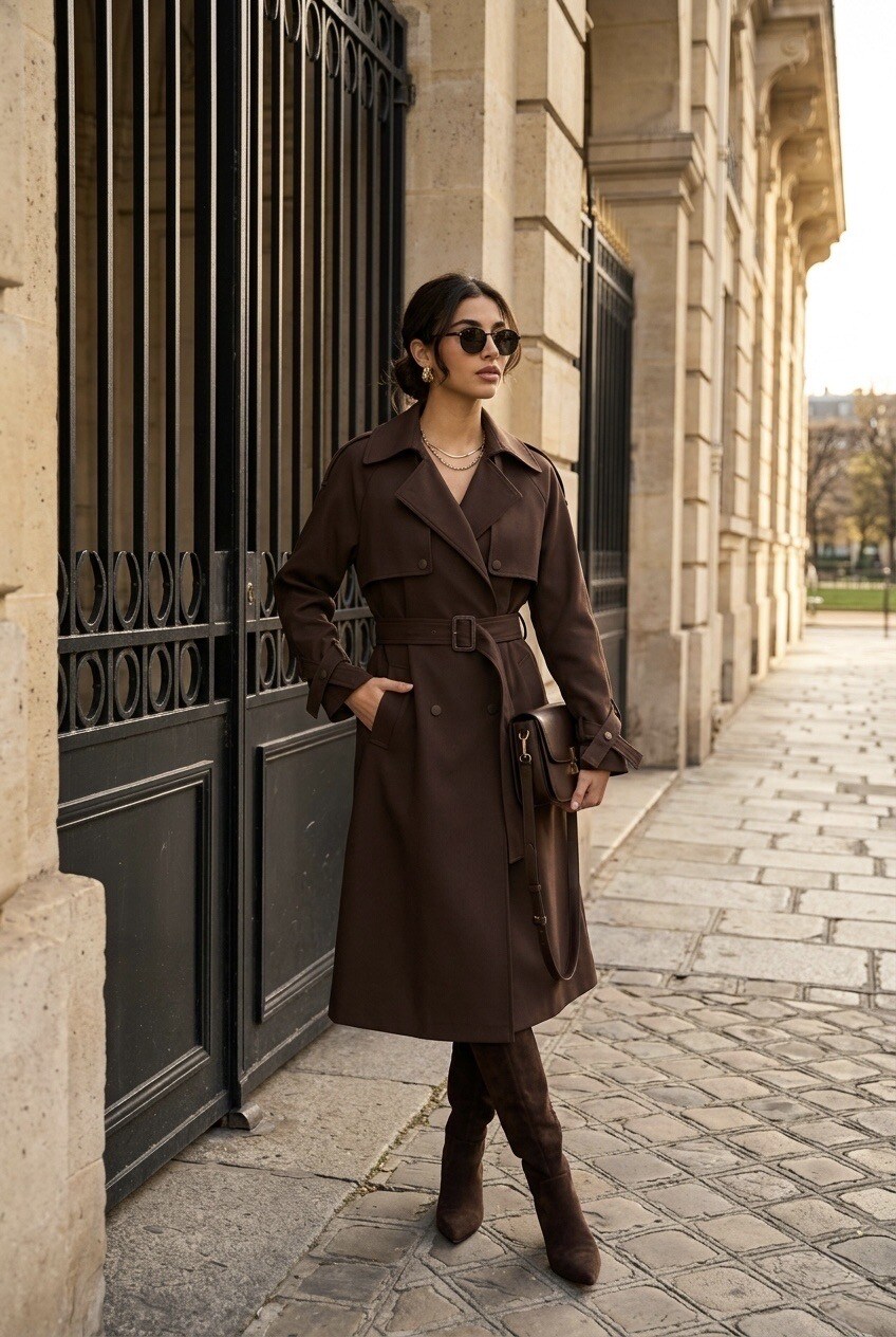 Grossiste SOKY & SOKA - Trench femme long avec ceinture