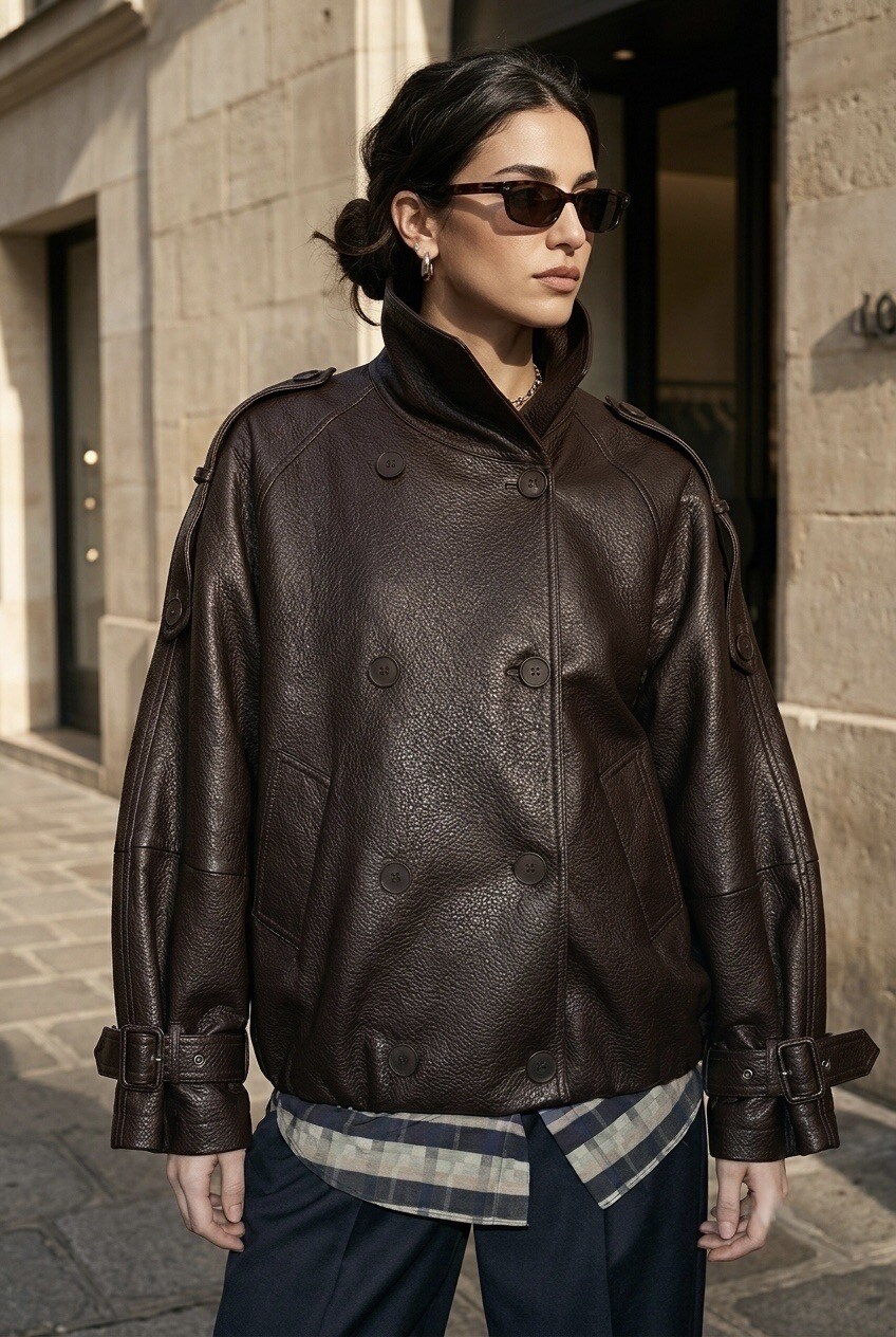 Grossiste SOKY & SOKA - VESTE SIMILI-CUIR femme oversize en faux cuir