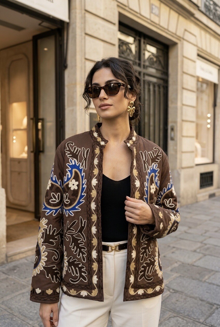 Grossiste SOKY & SOKA - Veste femme brodée style bohème