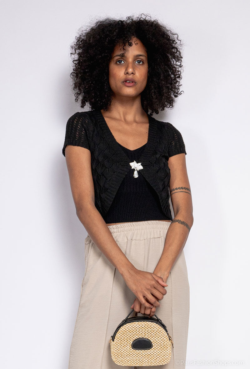 Wholesaler Soleil Star - Perforated knit cardigan