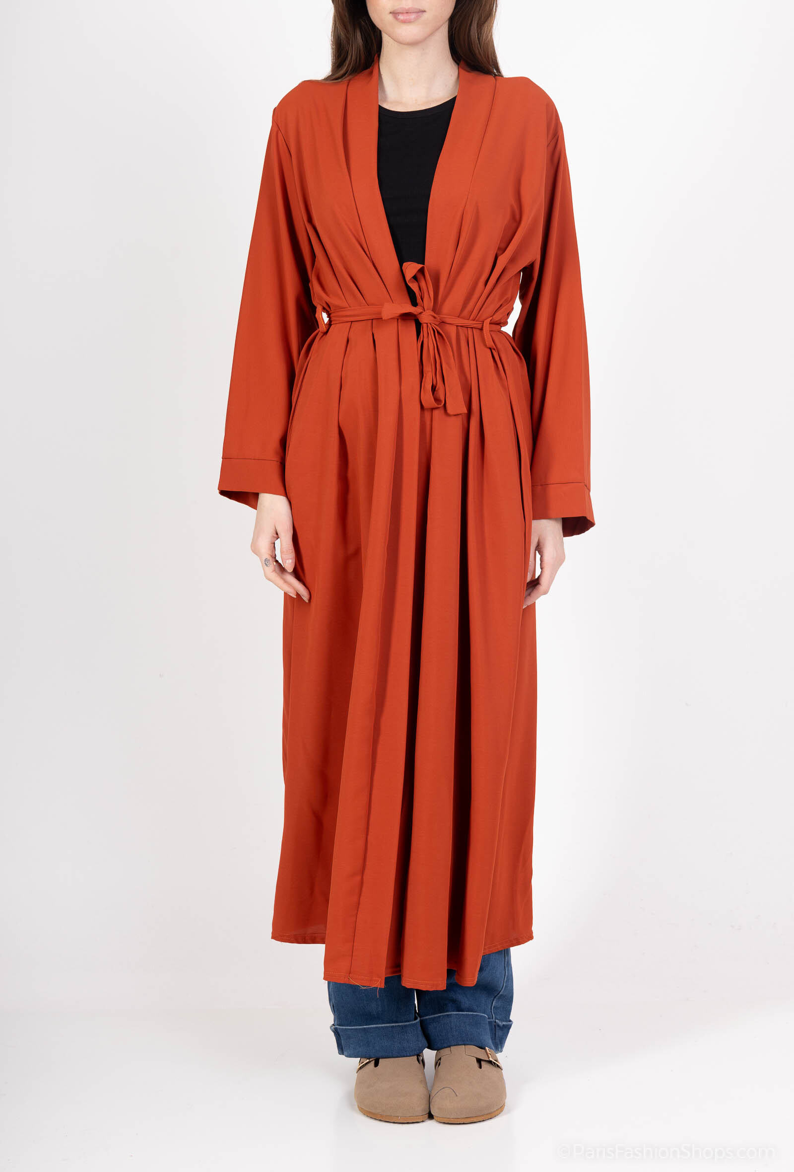 Wholesaler Soleil Star - Long vest with pocket kimono