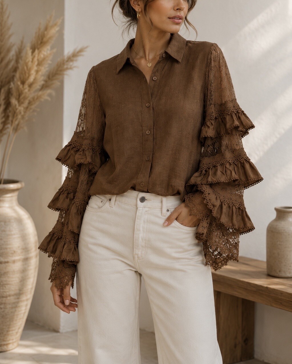 Grossista Soy & Co - Camicia leggera con volant
