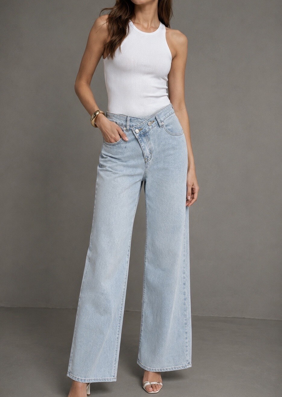Wholesaler Soy & Co - Straight cut light wash jeans