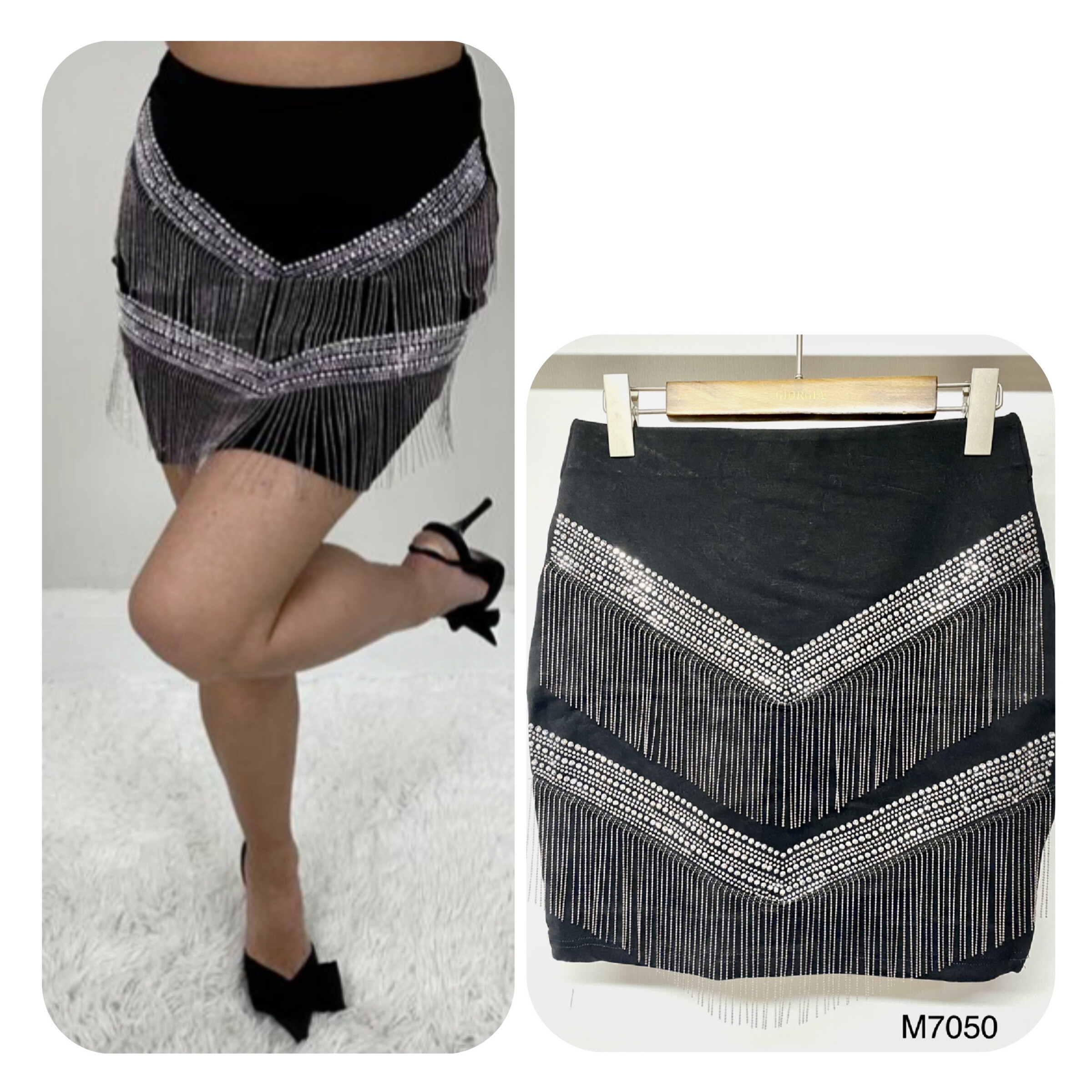 Grossiste Soy & Co - mini jupe à strass, élastique