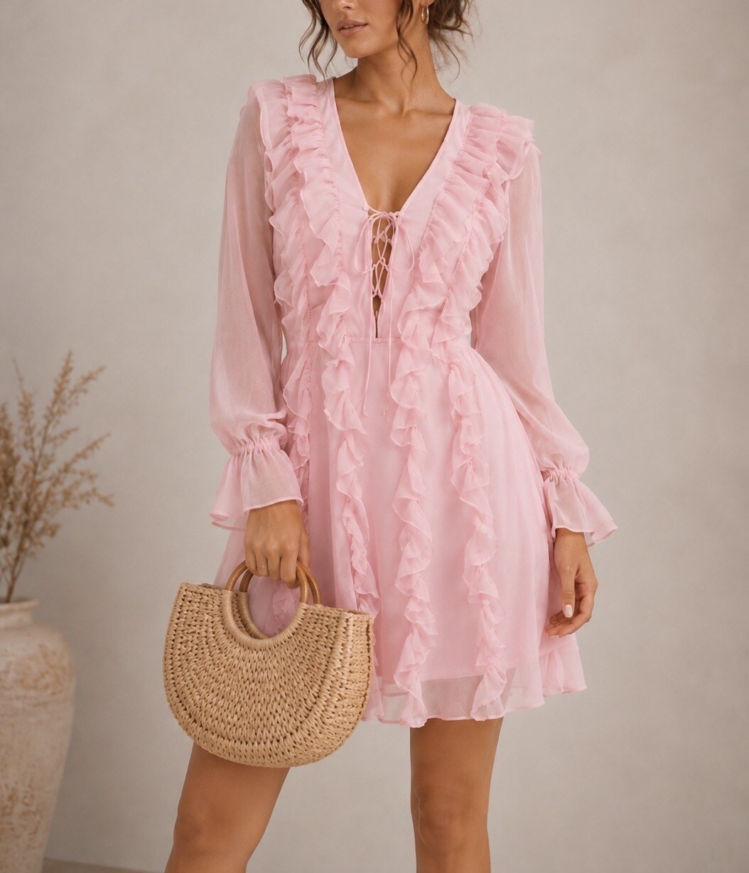 Großhändler Soy & Co - Bohemian-Tüllkleid mit Rüschen