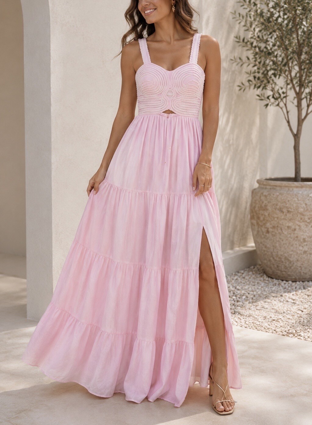 Wholesaler Soy & Co - Long dress with drawstring details