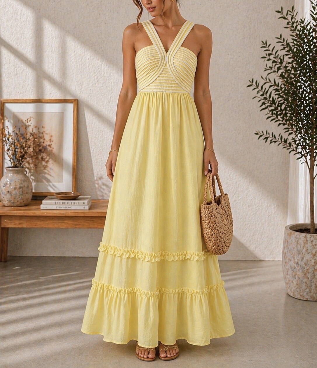 Wholesaler Soy & Co - Long cotton dress with drawstring details