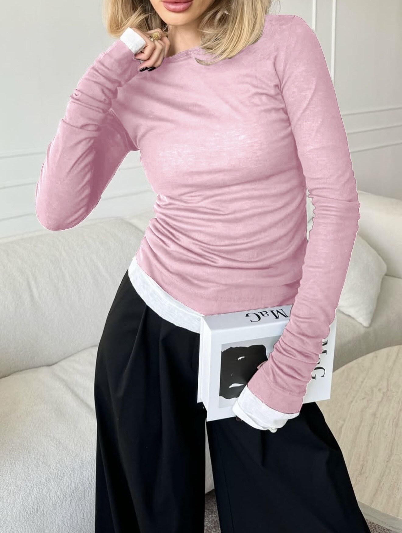 Wholesaler Soy & Co - Long-sleeved draped top