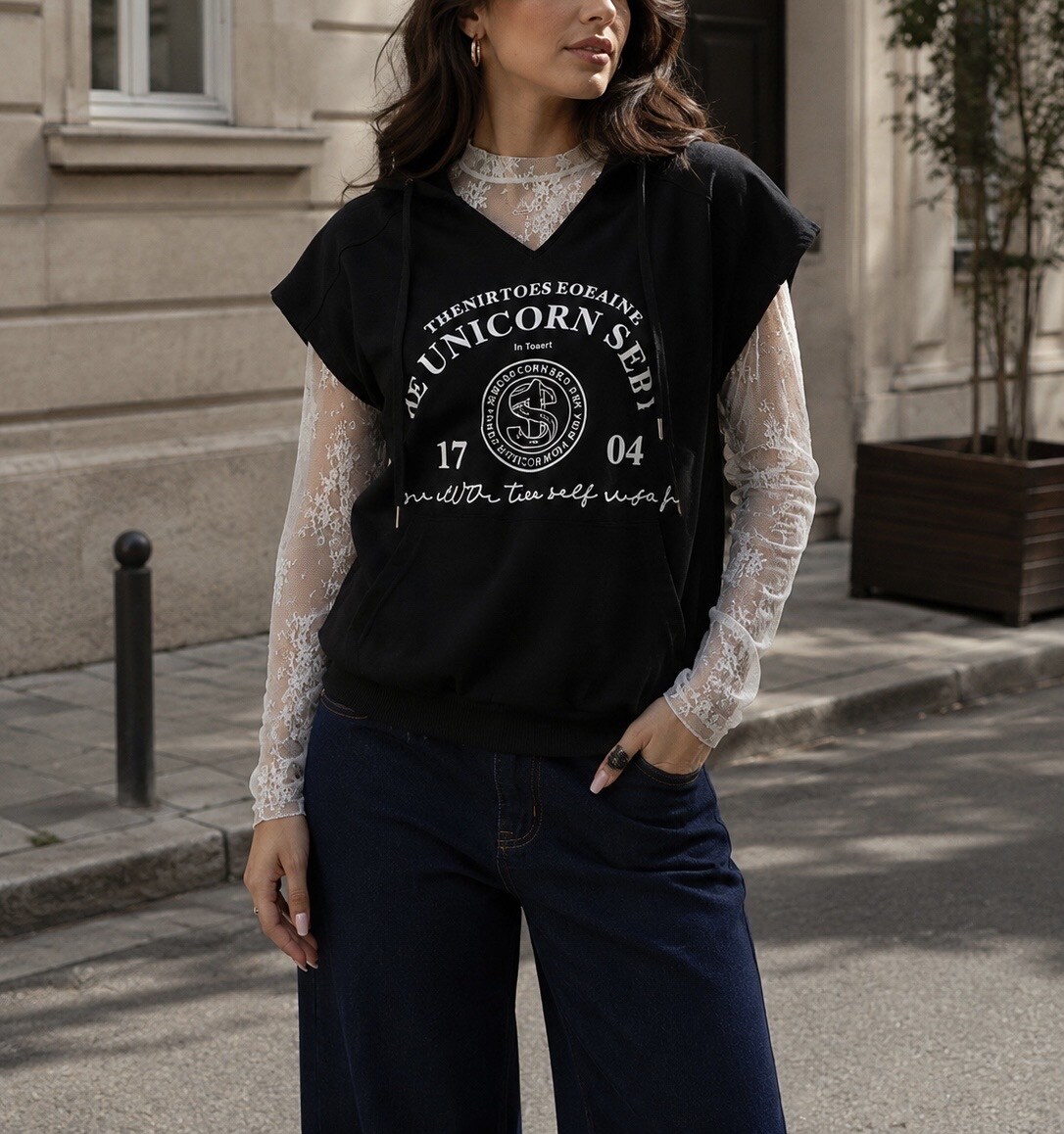 Grossista Soy & Co - Pizzo superiore e maniche con cappuccio