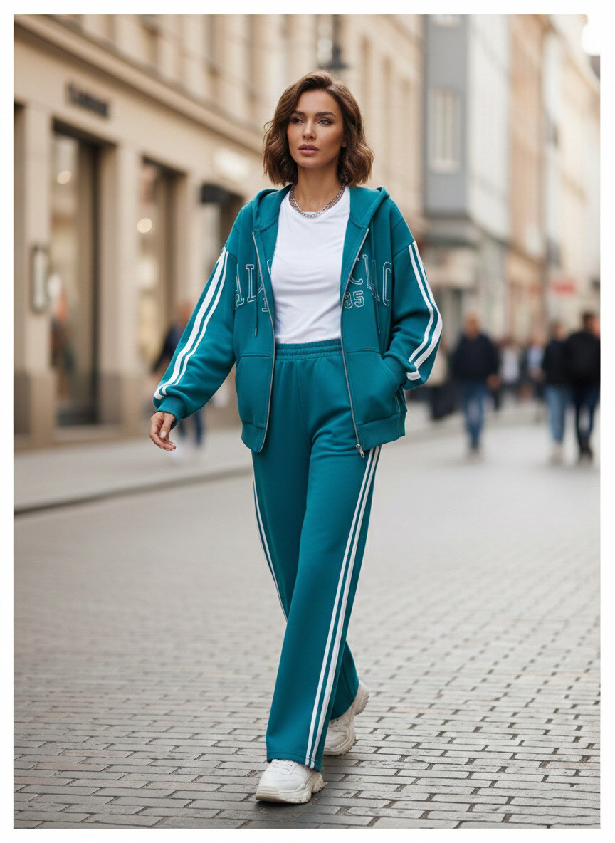 Mayorista STELLA - Conjunto de dos piezas estilo deportivo retro, silueta relajada, moderno, estilo urbano, cómodo, casual.