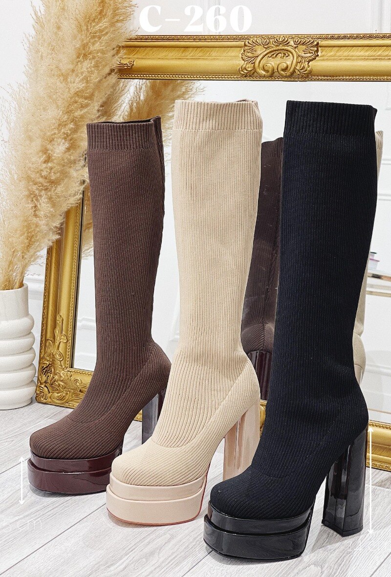 Grossiste Stephan Paris - Boots chaussette tissu