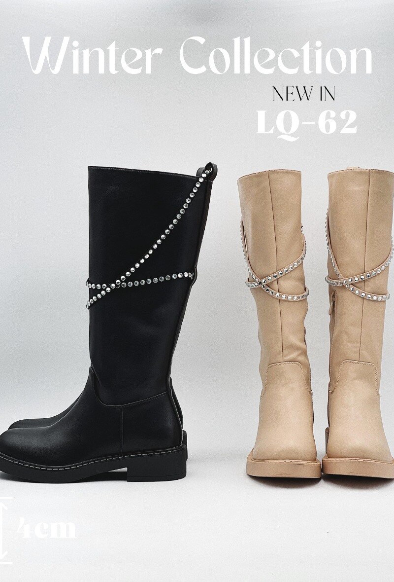 Grossiste Stephan Paris - Boots cavalières lanière à strass