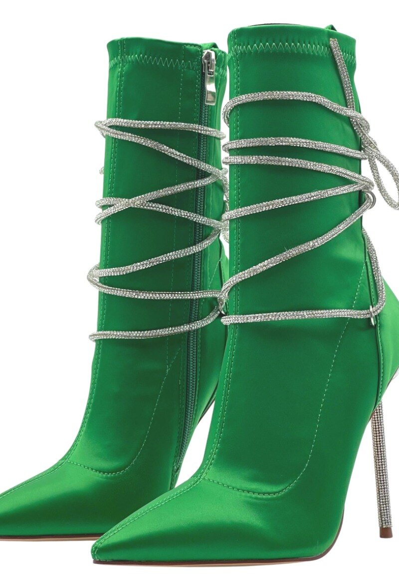 Grossiste Stephan Paris - Boots satin à strass