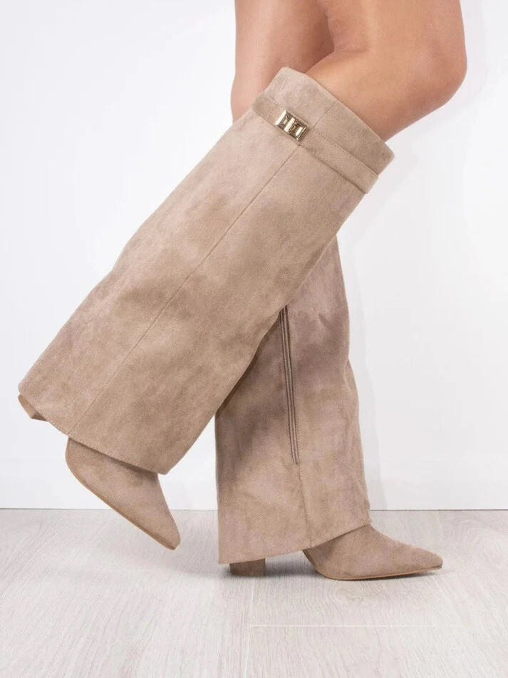 Grossista Stephan Paris - Stivali alla moda con effetto pantaloni in similpelle morbida