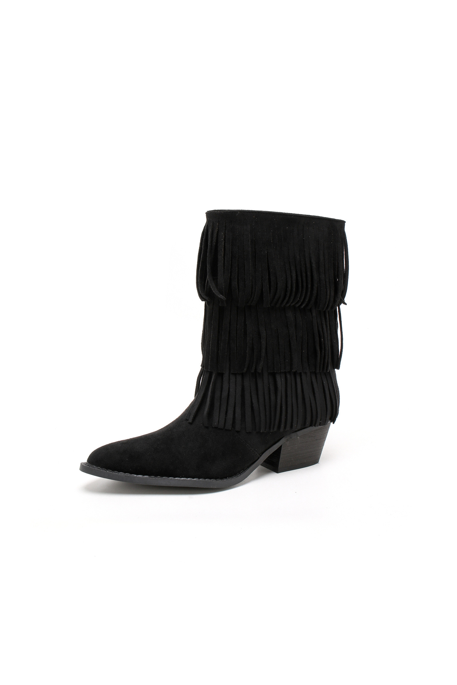Grossiste Stephan Paris - Bottes western à franges en suédine souple