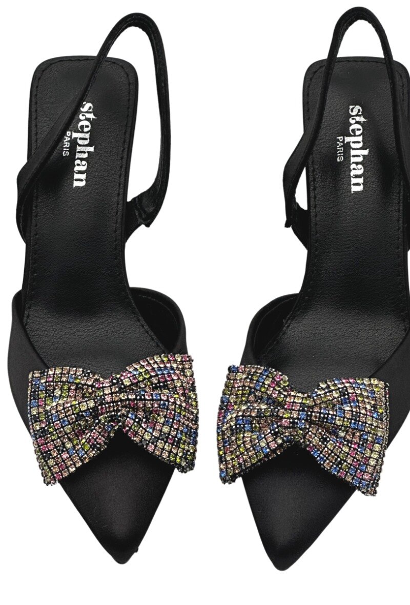 Grossiste Stephan Paris - Escarpin slingback nœud en strass