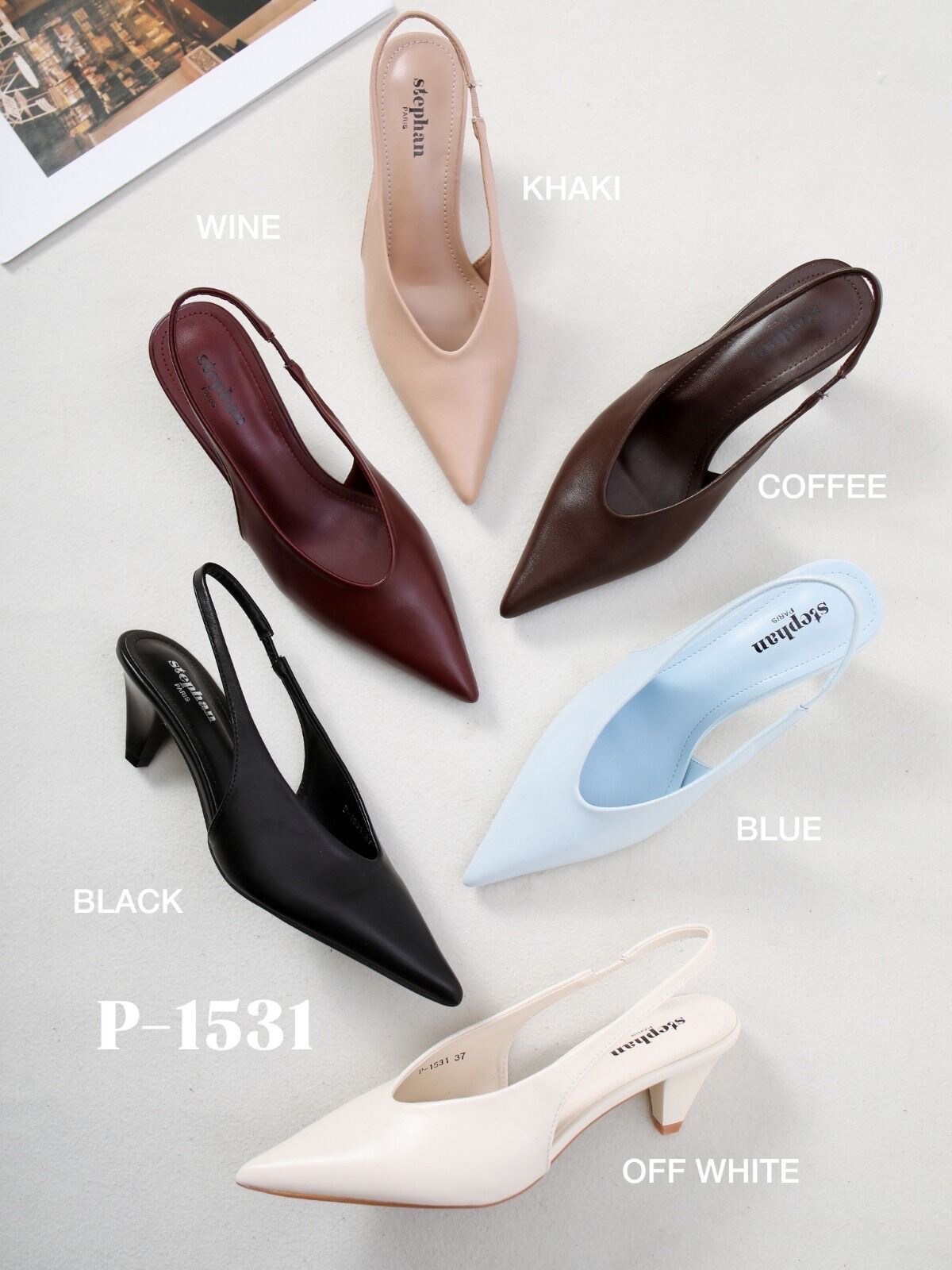 Mayorista Stephan Paris - Zapatos de tacón slingback con punta afilada