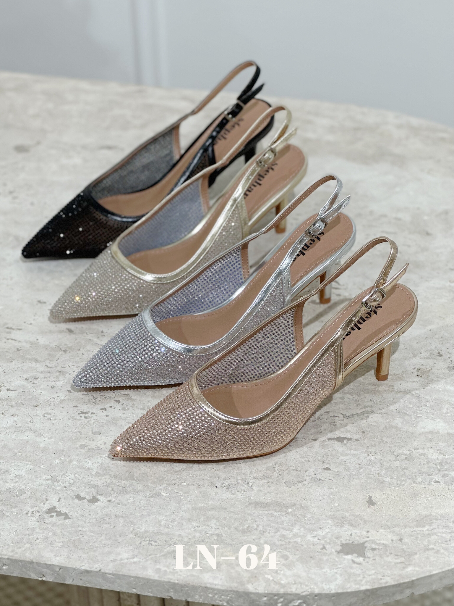Wholesaler Stephan Paris - Sprinkled pumps in rhinestone stitch