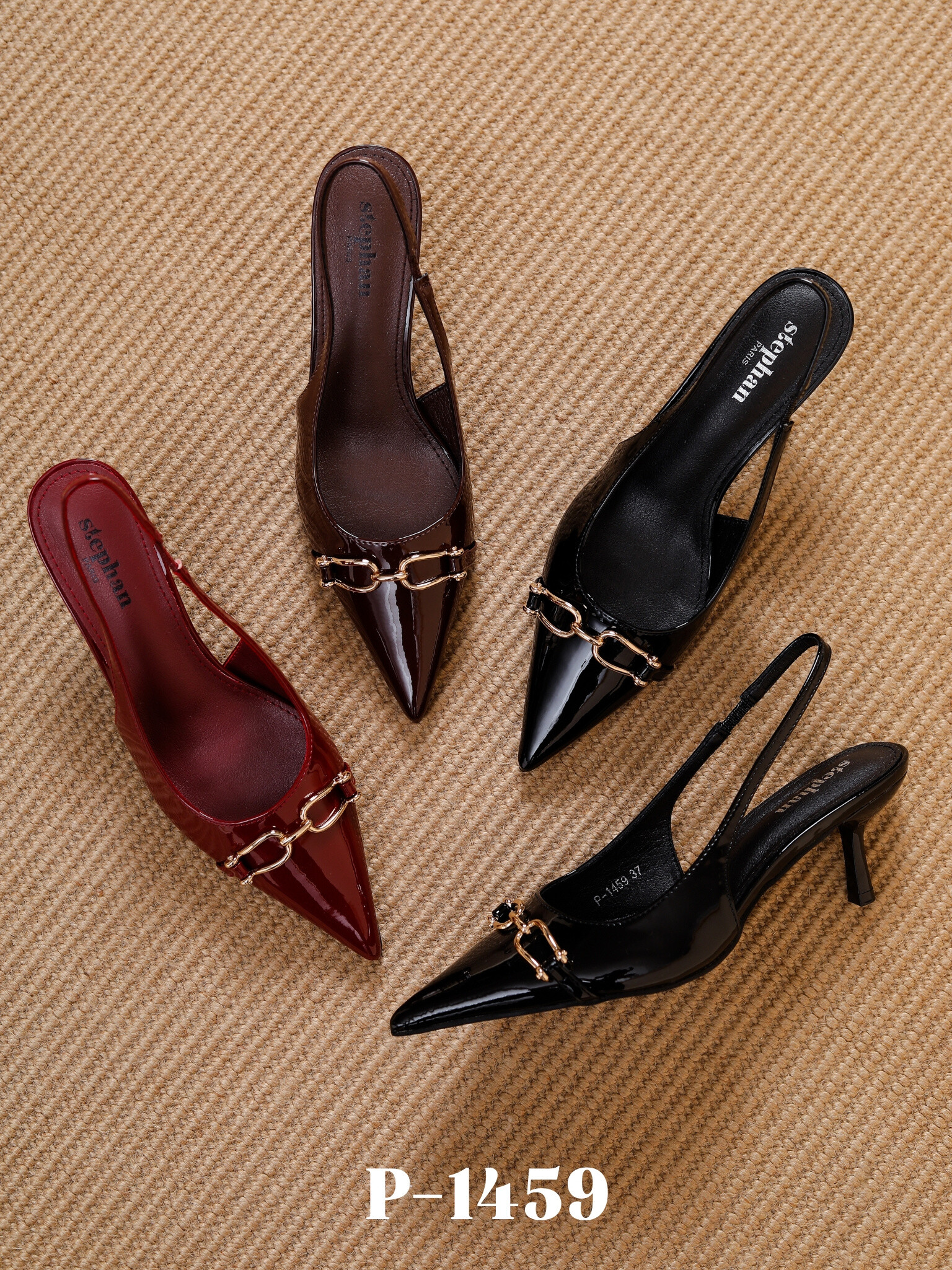 Mayorista Stephan Paris - Zapato de salón slingback - Elegante charol con joya